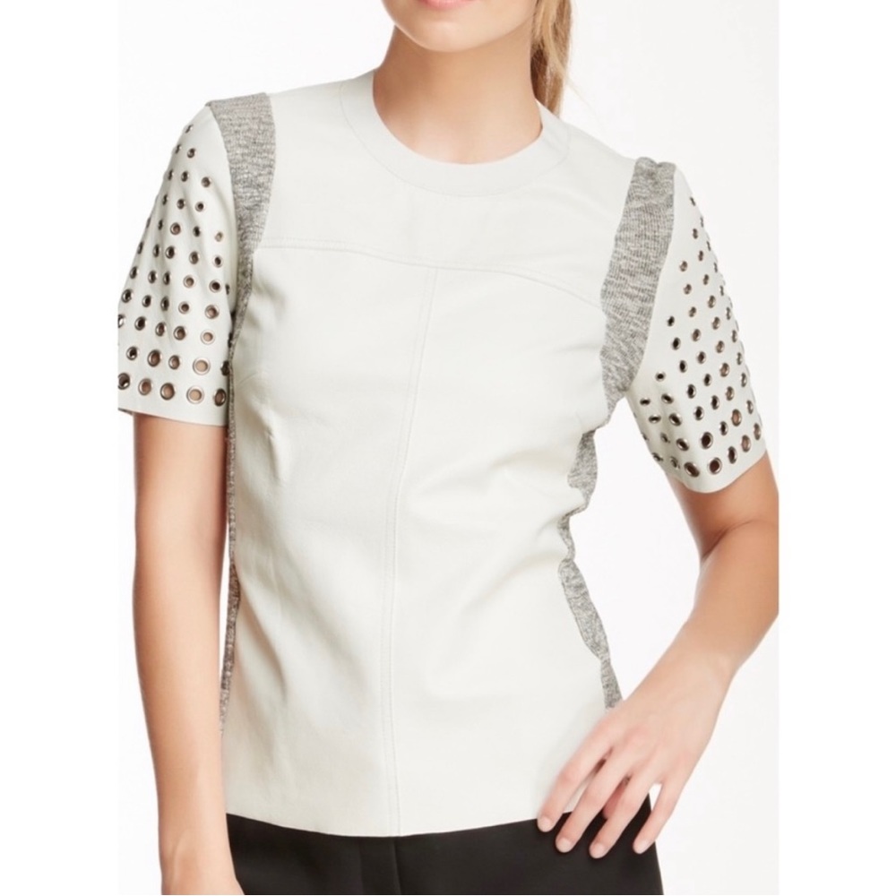 Rebecca Taylor | Lamb Leather Grommet Top